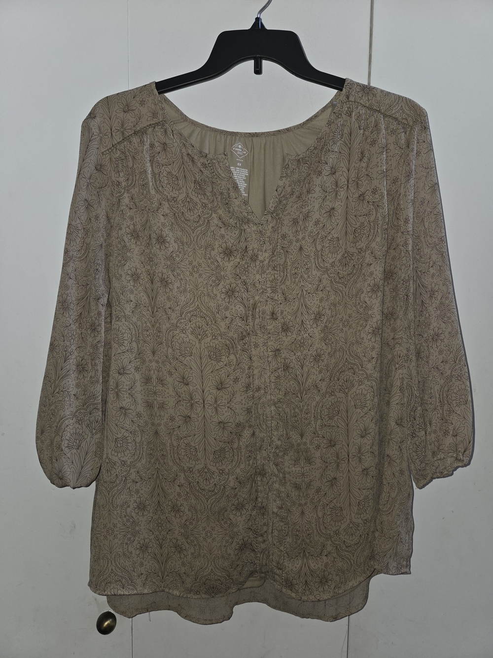 Relaxed Fit Printed Tunic Top in Light Brown
